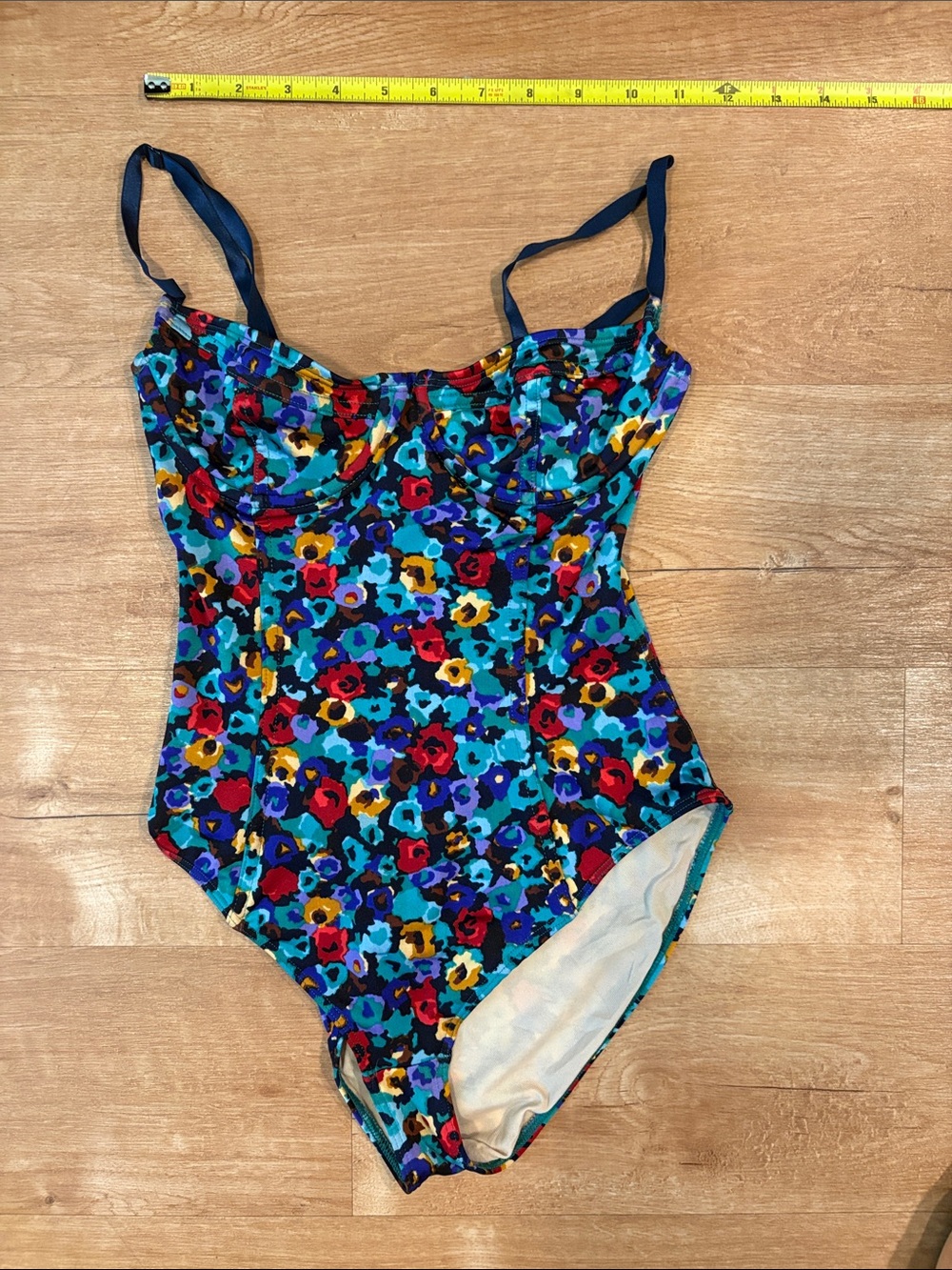 American Apparel Floral Small One-Piece Swim - Picture 2 of 4